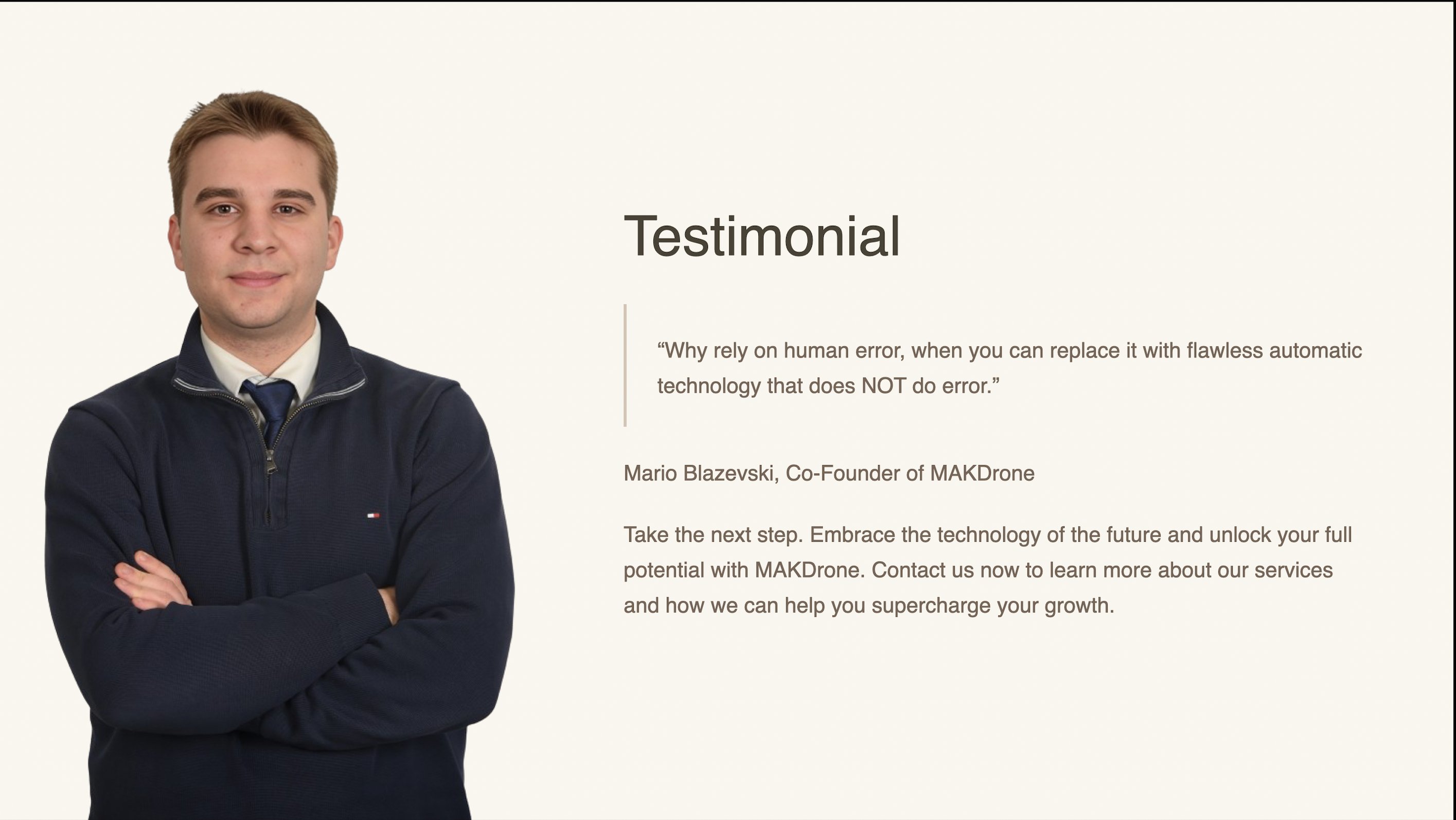 Mario Blazevski — Co-Founder of MAKDrone